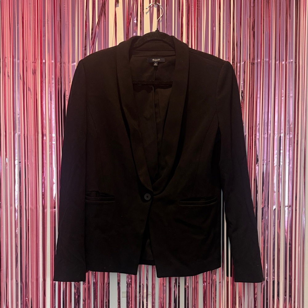 Madewell Womens Size 12 Black Single Button Blazer
